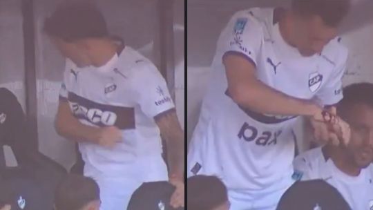 Guido Mainero fue remplazado, le pegó al banco de suplentes y se cortó la mano
