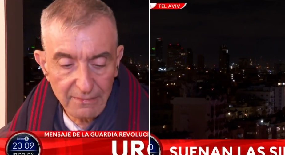 El momento en que sonaron las sirenas en Tel Aviv y Nelson Castro tuvo que refugiarse