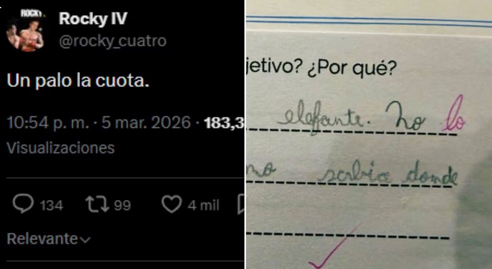 Revisó la tarea de su hijo y vio un error grosero de la mestra en la corrección: “un palo la cuota”