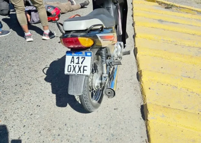 Un motociclista despistó por culpa de una mancha de gasoil en el pavimento