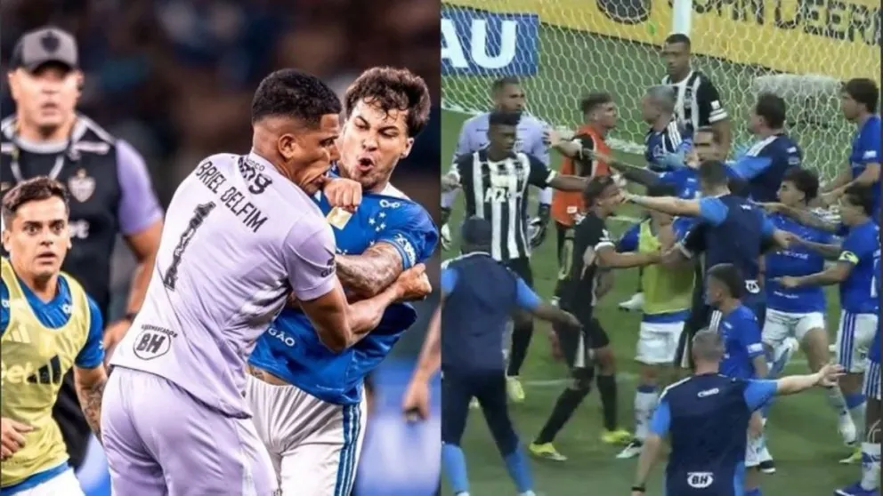 Batalla campal en Brasil: 23 expulsados en la final del Campeonato Mineiro entre Cruzeiro y Atlético