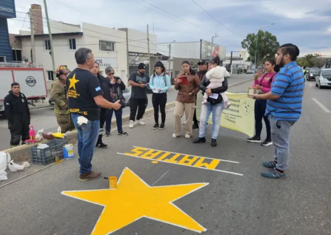 Colocaron una estrella amarilla en Ruta 3 para recordar a Matías Miranda