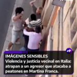 Caos y tensión en Italia: transeúntes reducen a un hombre que agredía a transeúntes y destrozaba autos en Martina Franca