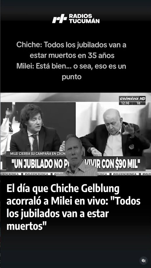 El recuerdo del histórico cruce entre Chiche Gelblung y Javier Milei en televisión: “Todos los jubilados van a estar muertos en 35 años”
