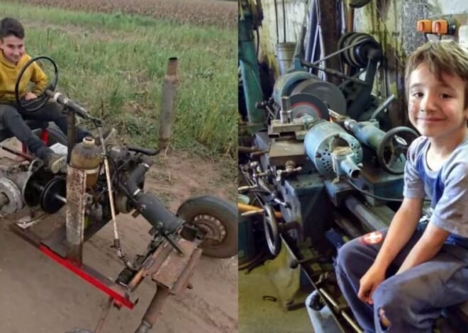 Inspiración en Córdoba: un adolescente de 14 años construyó un tractor funcional con repuestos abandonados en el campo