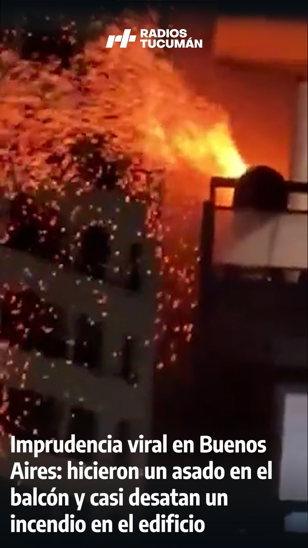 Hicieron un asado en el balcón de un edificio en Buenos Aires y casi termina en tragedia: el video viral