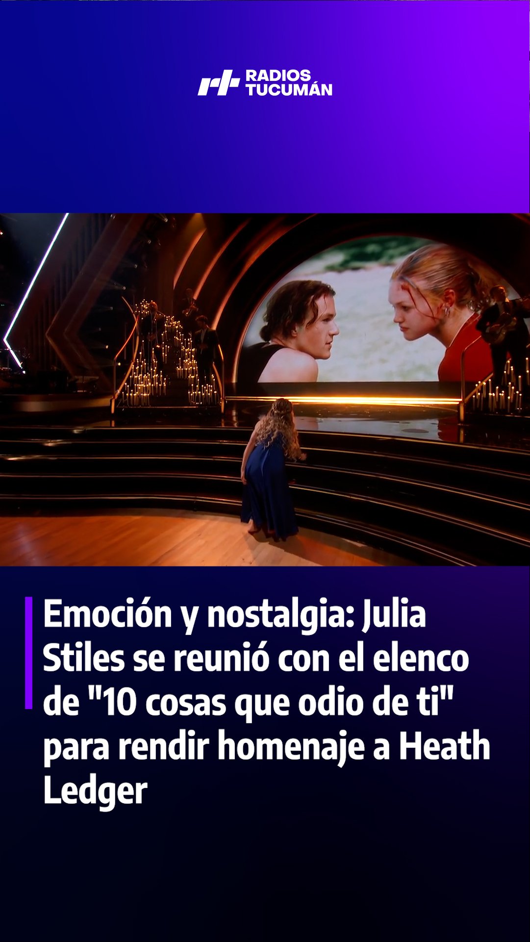 Julia Stiles se reunió con el elenco de “10 cosas que odio de ti” en un emotivo homenaje a Heath Ledger